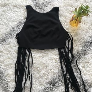 Zara Cropped Fringe Top